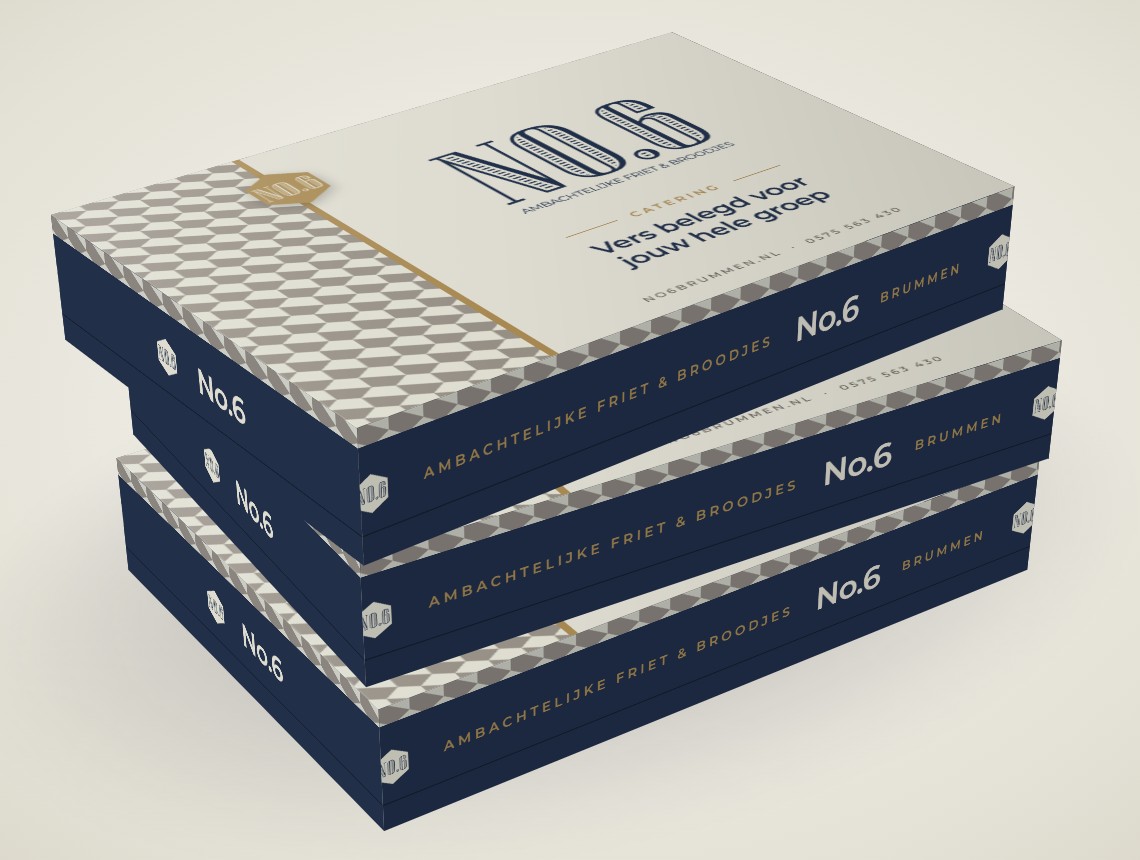 No.6 cateringdozen in de huisstijl van No.6